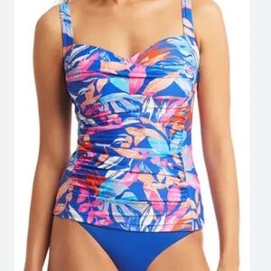 Sea Level Swim Australia Cabana Twist Front Multi Fit Floral Tankini Top